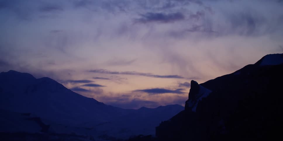 Clouds over a mountain range