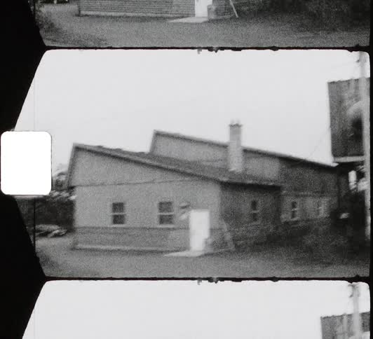 The yard by the house is empty