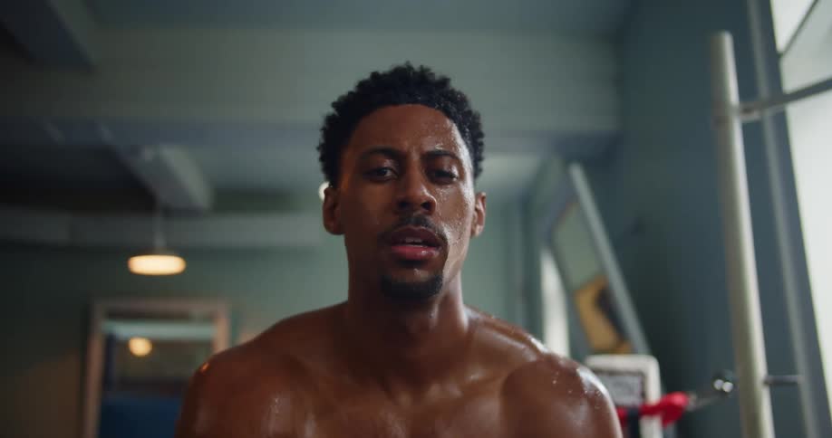 A man is working out in a gym