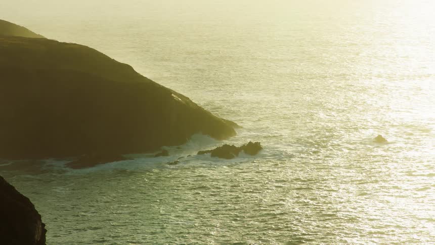 Waves rolling towards the shore on an island
