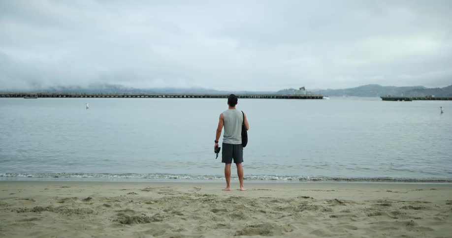 A man standing on a beach