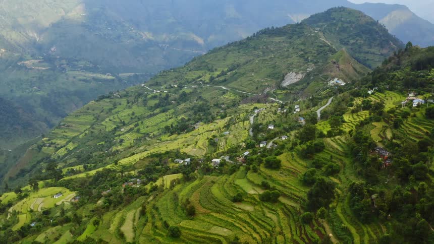 There are homes on the mountain range