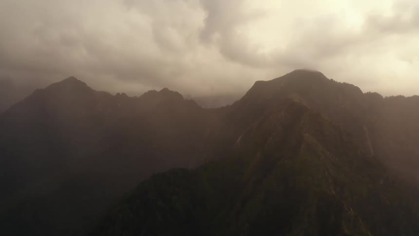 Clouds are covering the mountains
