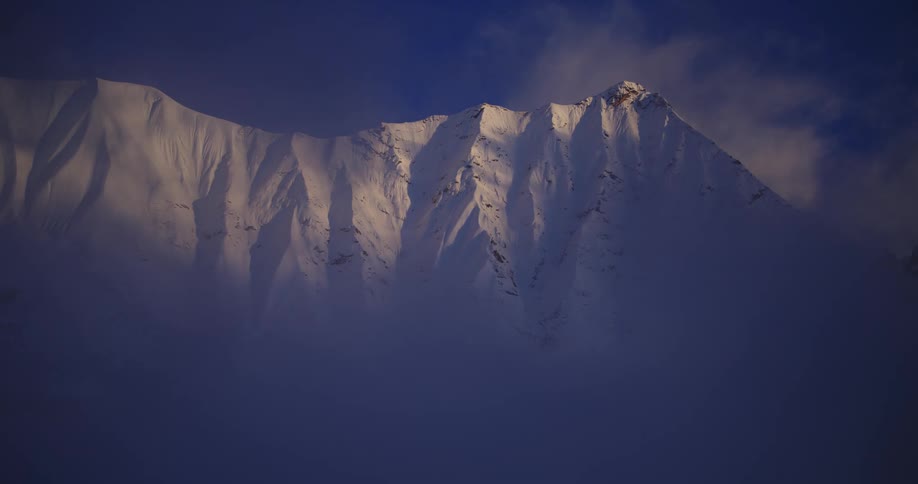Snow is covering the mountain range