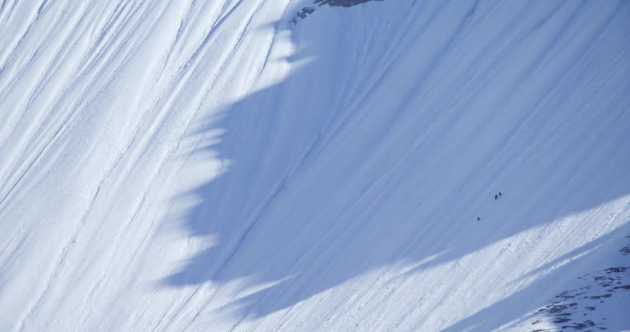 Steep snow covered mountainside