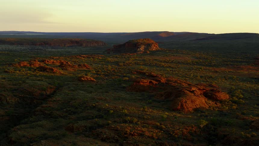 Red rock formations in nature at sunrise
