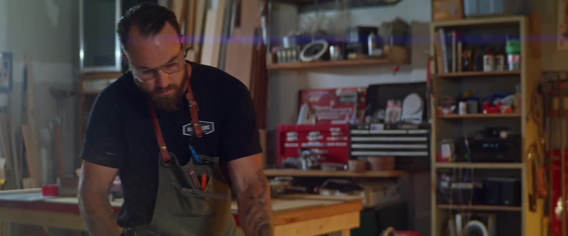 A man working in his garage