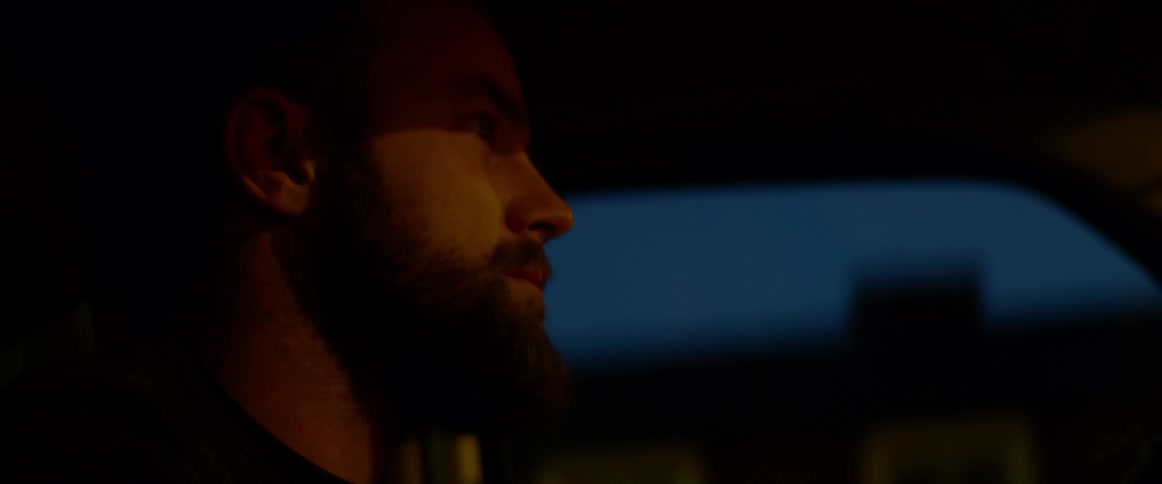 A man driving in the evening