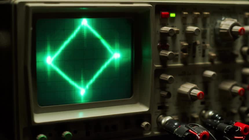 Graphics flashing on a screen of an oscilloscope