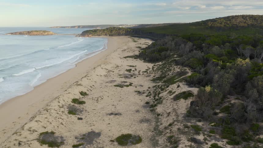 Aerial view of empty beach