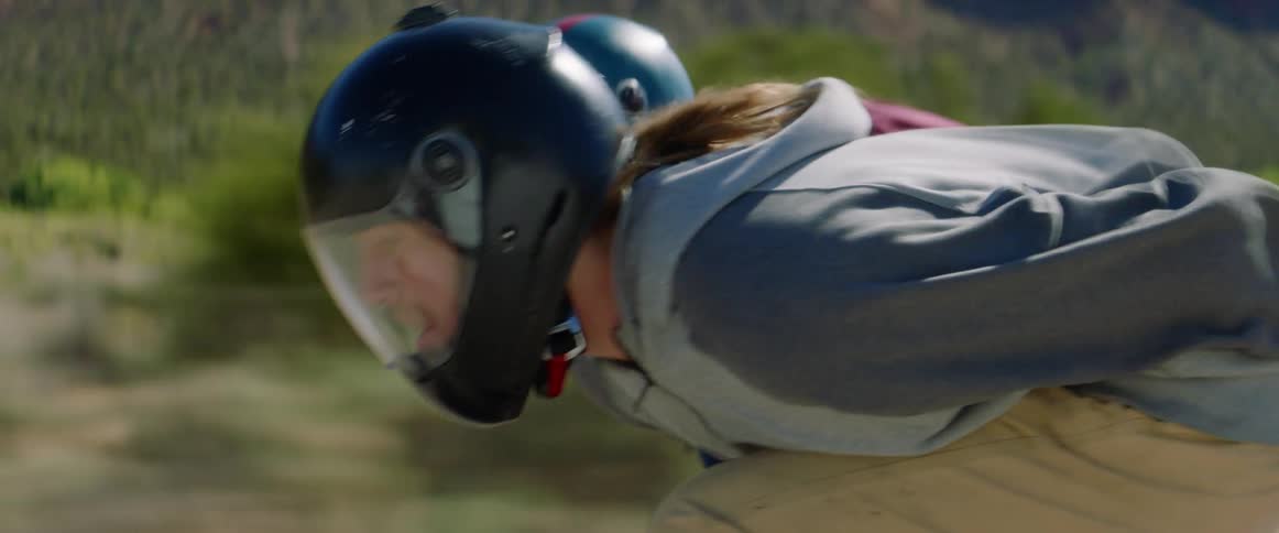 Two people racing one another