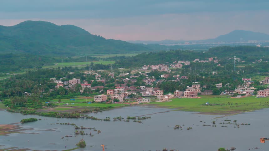 An aerial view of a developing neighborhood in Southern China