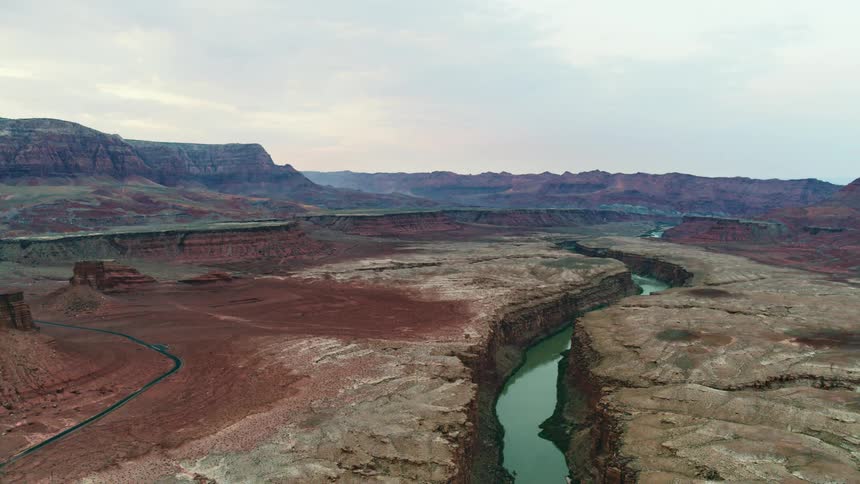 Aerial view of a river is displayed