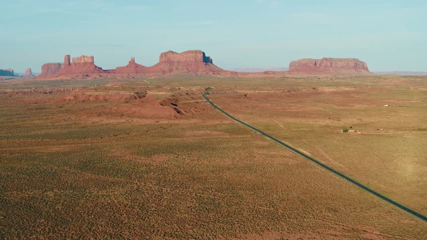 The road is empty in the desert