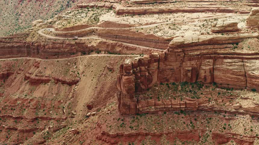 Aerial view of canyons are displayed in spring