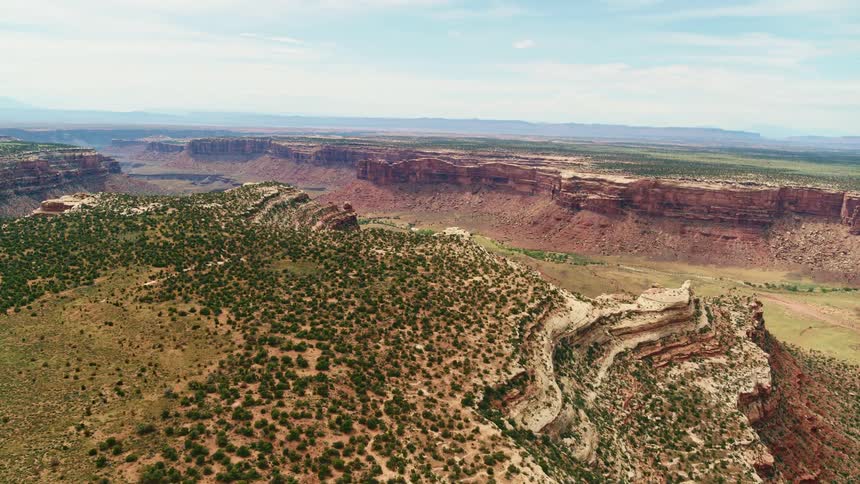 Flying over a canyon