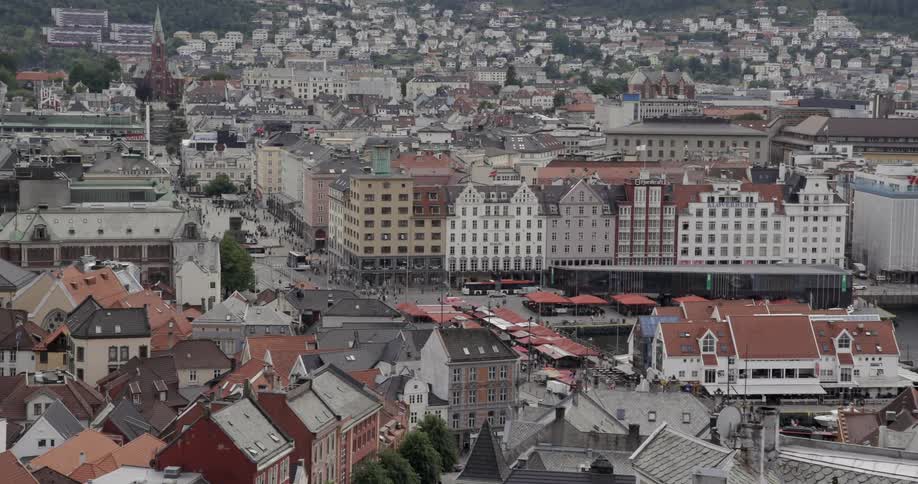A dense city during the day