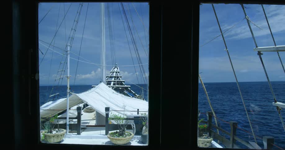 A large boat sailing in the ocean