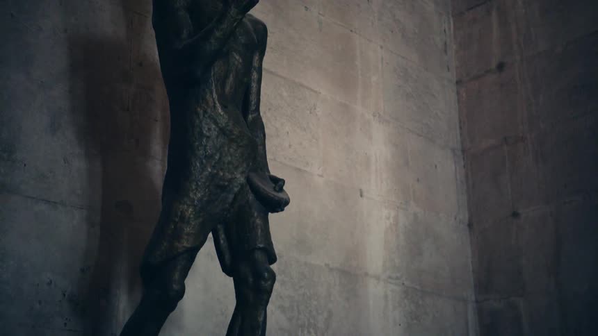 A statue inside a building