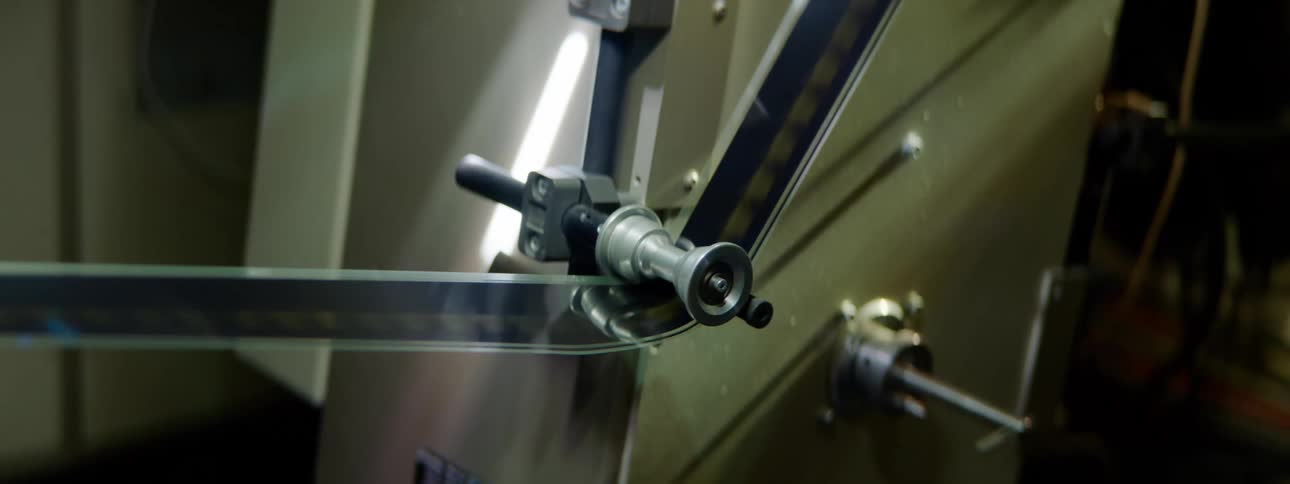 A film strip moving through a movie projector