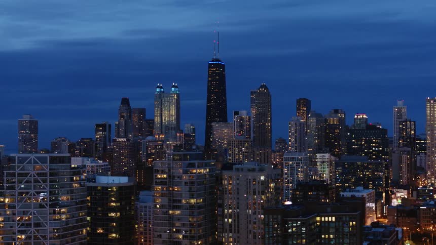 Downtown Chicago during blue hour