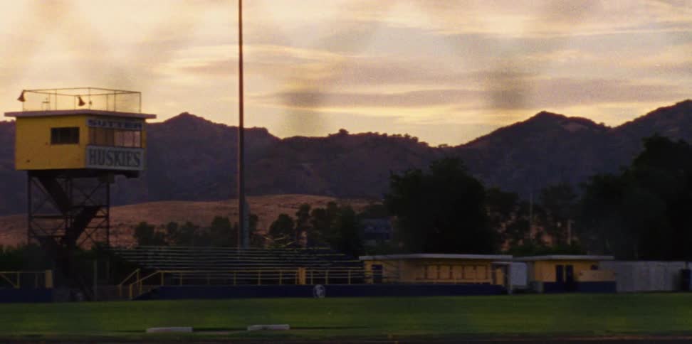 An empty football field