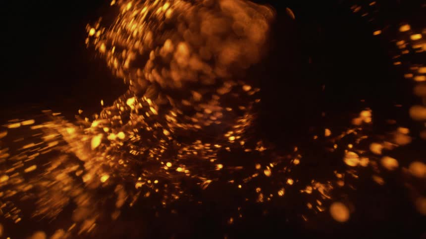 A burning object in the dark