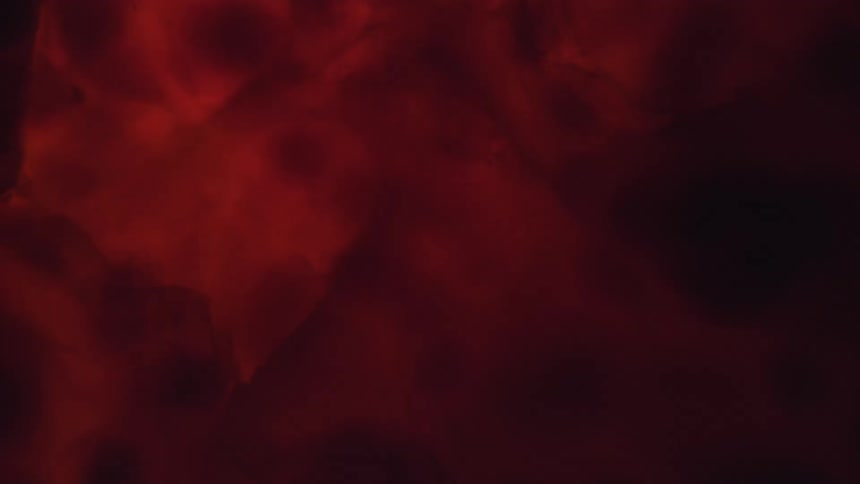 Flowing dark red blobs in liquid