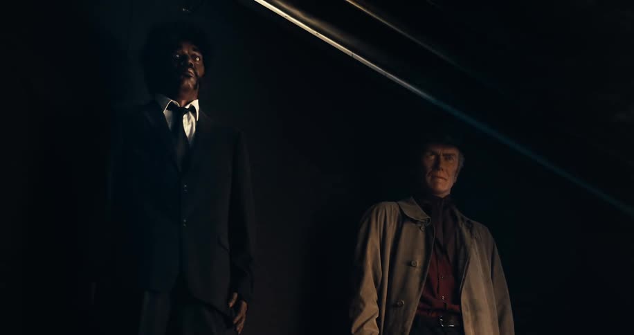 Two wax figures in a museum
