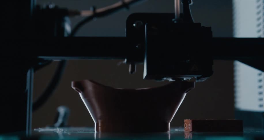 A machine in a factory working