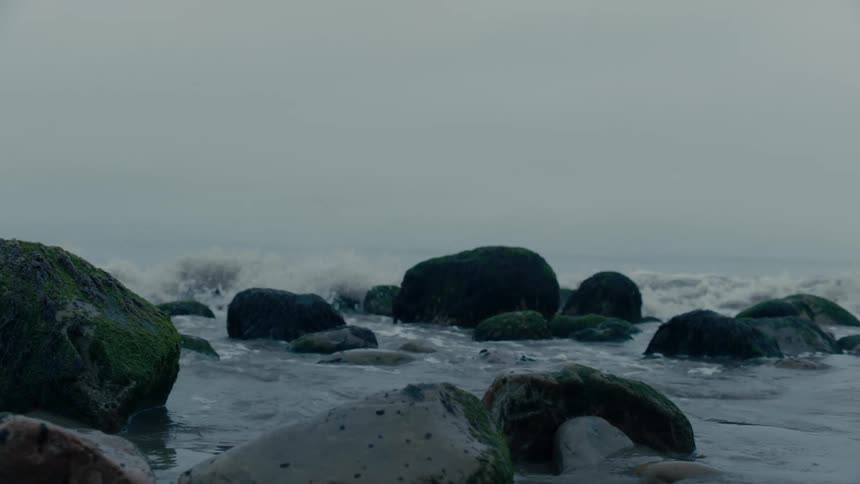 Ocean waves are moving towards the coast