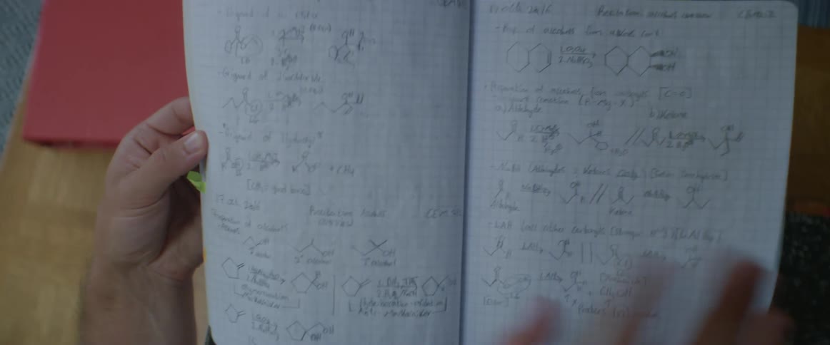 A man reading a notebook