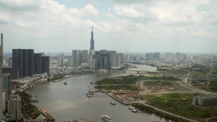 City view across a river