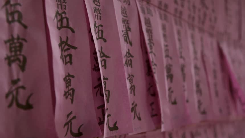 Paper prayers with foreign characters