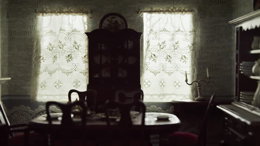A dining table in a home