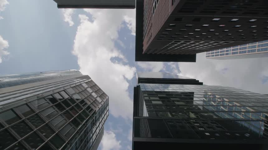 Skyscrapers and high rises downtown in a city