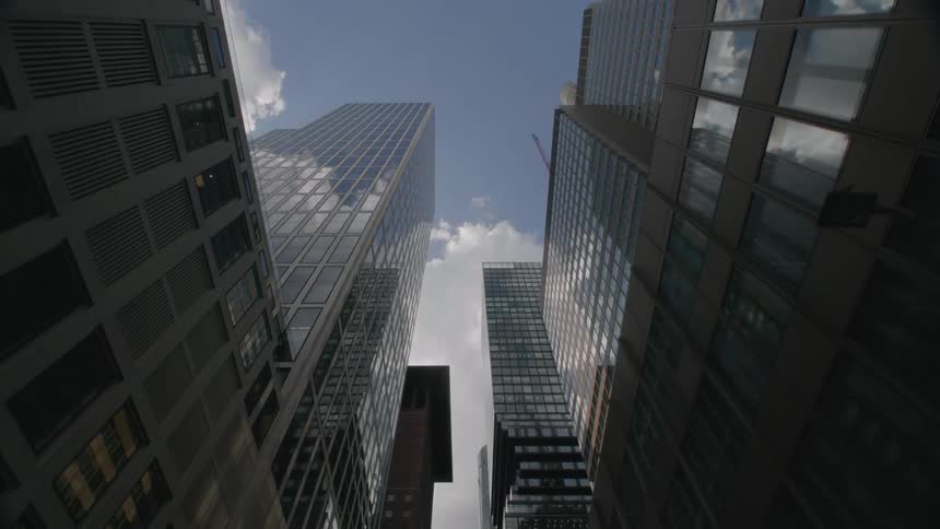 Shorter apartment buildings sit next to tall skyscrapers downtown