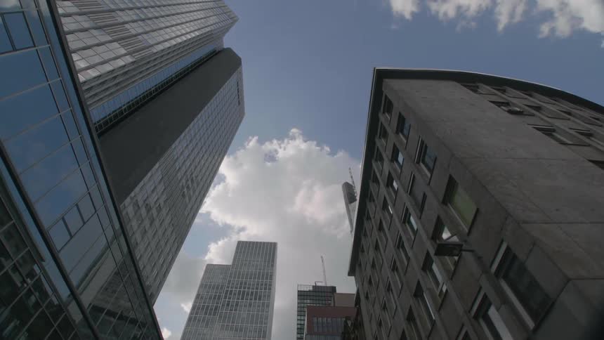 Apartment complexes and high rise buildings in a city downtown