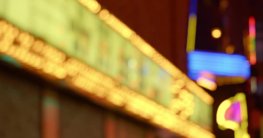 Lights blink on a marquee