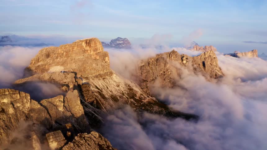 Mountain tops above the clouds