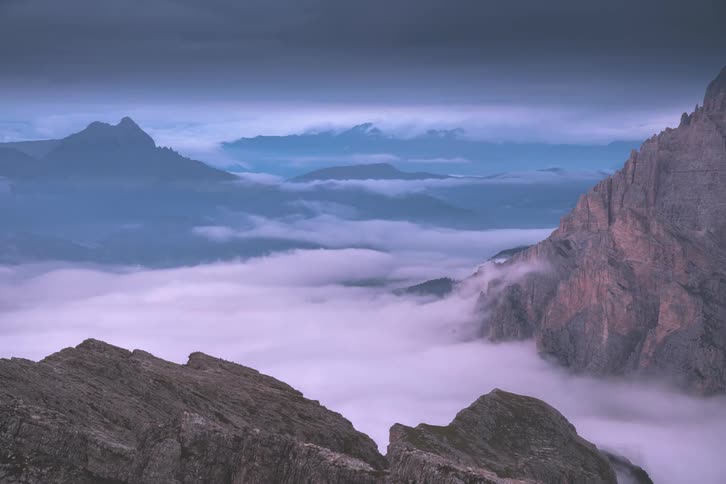 Time lapse of clouds moving over a mountain range