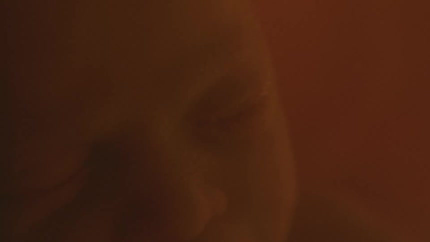A fetus floating in utero