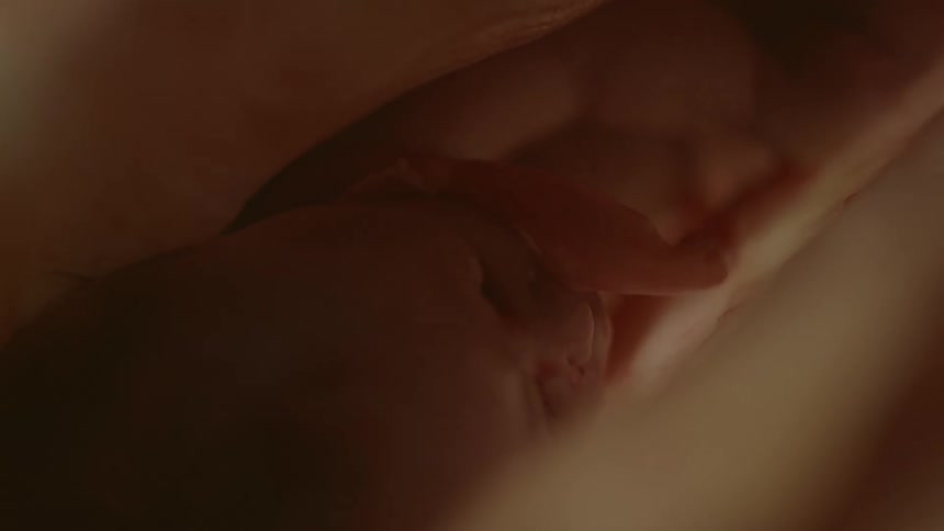 A newborn baby sleeping