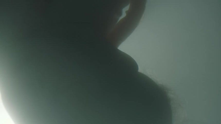A fetus floating in utero