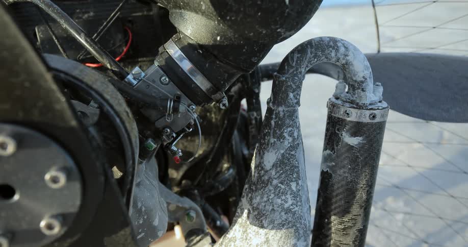 A dirty bike during the day