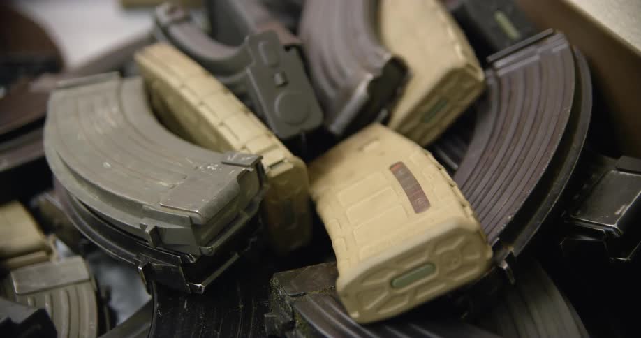 Yellow green and black banana gun clips