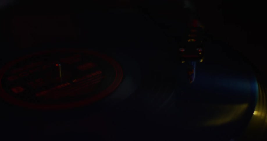 A disk is spinning on a record
