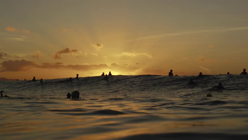 People floating in the ocean