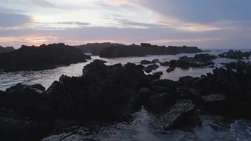 Aerial view of rocks on the shore