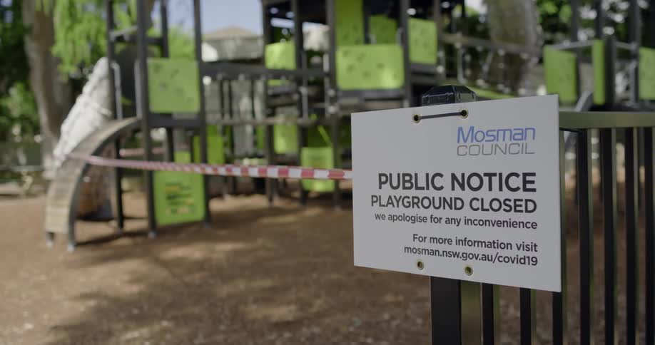 A sign posted states the playground is closed